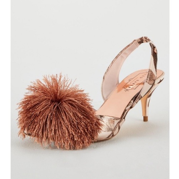 Ted Baker Mikali Pom Pom Sling Backs 